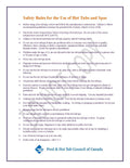 SIGN -  Safety Rules for the Use of Hot Tubs and Spas